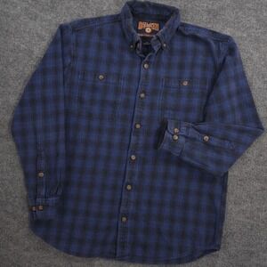 Vintage Duluth Trading Co Flannel Shirt Mens M Blue Plaid Outdoor Workwear Chore